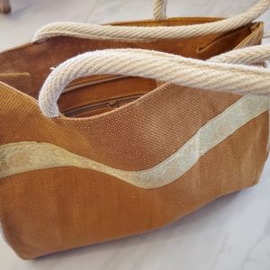 New Gold burlap tote bag